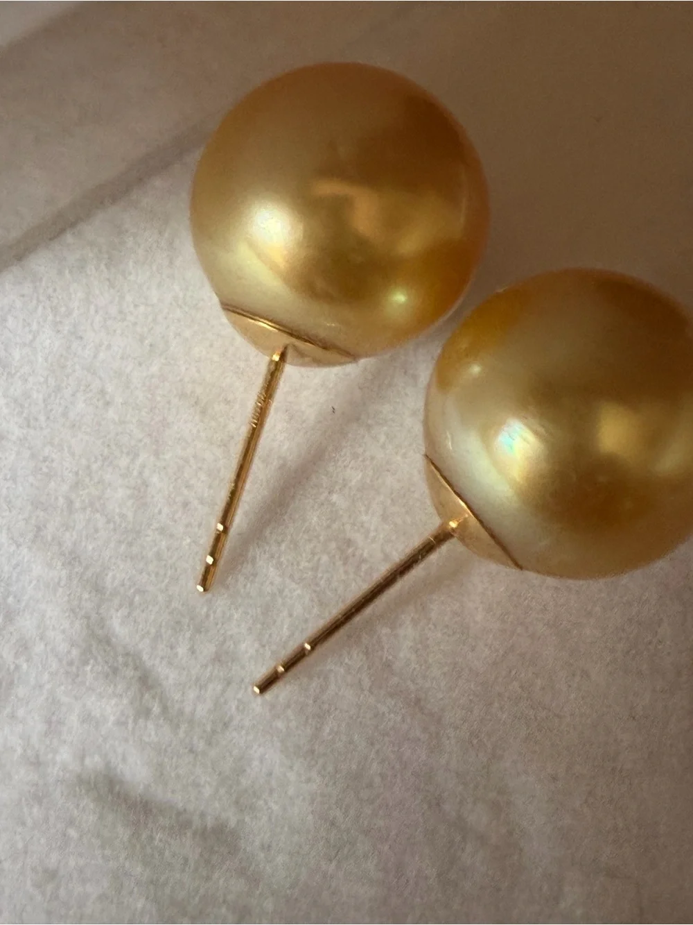 18K Gold South Sea Pearl Stud Earrings